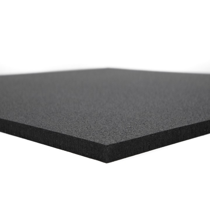PREMIUM naadloos zonder voegen lasergesneden Sportvloer rubber tegel ZWART - fijne korrel 100x100cm 1cm dik
