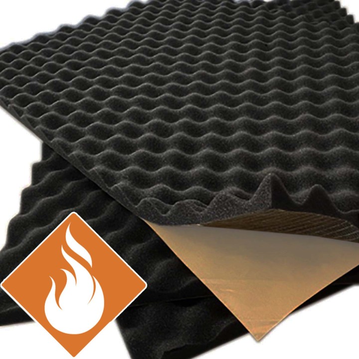 IsoDemp Professionele Brandvertragend Geluidsisolatie STUDIO KWALITEIT noppenschuim met zelfkl. laag 5x50x50cm