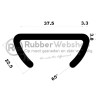 Volrubber Trapleuningprofiel| binnenmaat 37,5mm | hoogte 22,5mm | Rol 50 meter