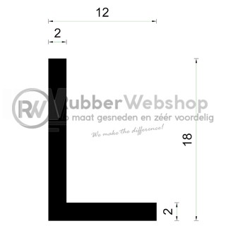 Rubber Hoekprofiel 18x12mm