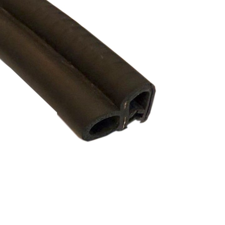 EPDM Rubber klemprofiel met mosrubber kraal 23x17mm klembereik 2.5-4mm