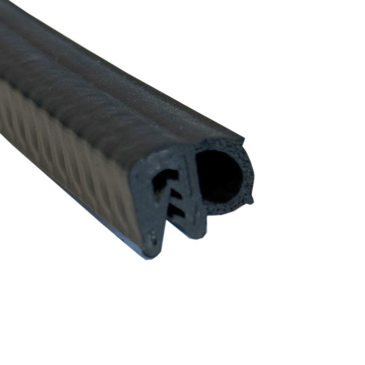 EPDM Klemprofiel met mosrubber kraal aan de zijkant 16x20mm klembereik 1,0-3,0mm
