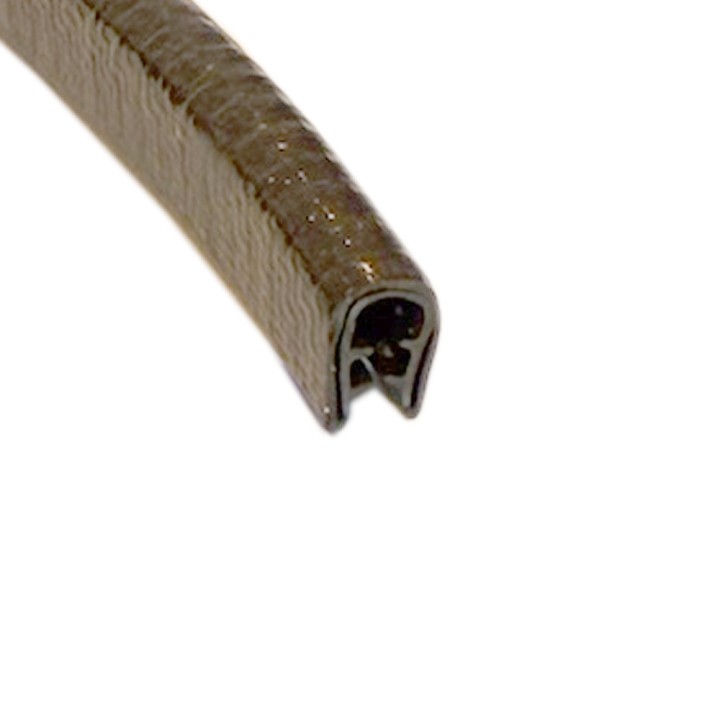 PVC Kantafwerkprofiel (klemprofiel) Zwart breedte 6,4mm hoogte 9,7mm klembereik 0,5 - 2mm