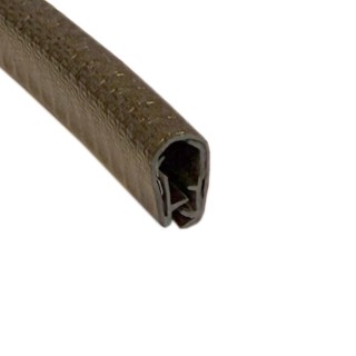 PVC Kantafwerkprofiel (klemprofiel) Zwart breedte 9.8mm hoogte 16mm klembereik 3 - 5mm