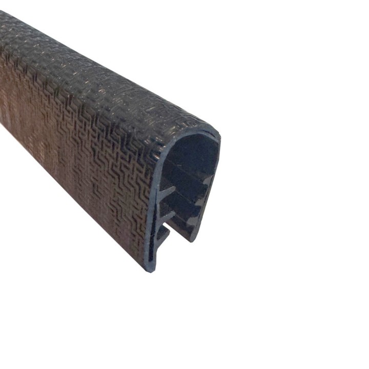 PVC Kantafwerkprofiel (klemprofiel) Zwart breedte 11.8mm hoogte 19.9mm klembereik 6 - 7mm