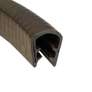 PVC Kantafwerkprofiel (klemprofiel) Zwart breedte 25mm hoogte 28mm klembereik 17 - 20mm