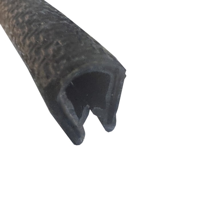 EPDM Kantafwerkprofiel (klemprofiel) Zwart breedte 10.5mm hoogte 14,8mm klembereik 2,5 - 4,5mm