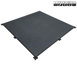 PowerConnect sportvloer rubber tegel GRIJS - fijne korrel 100cm x 100cm 2cm dik