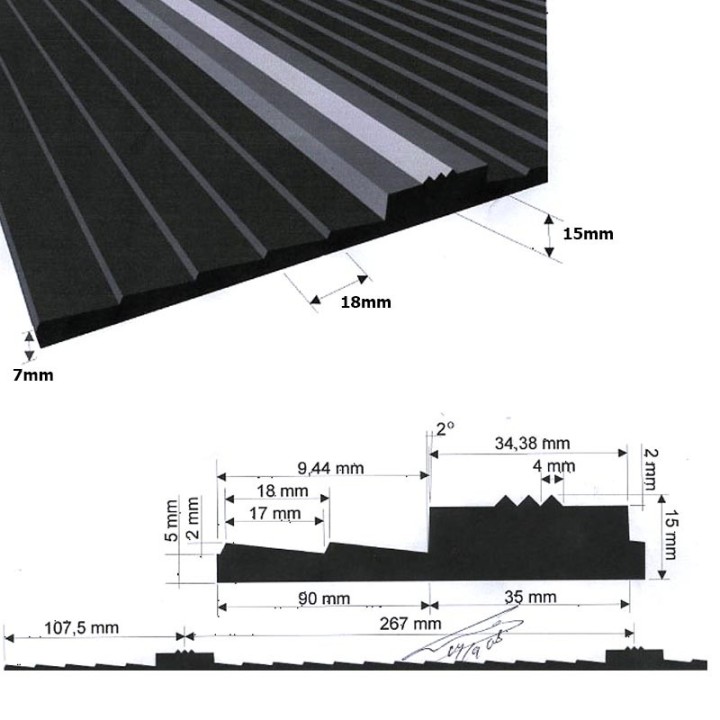 Oploopmat paardentrailer met Nylon inlage 155cm lengte 175cm breedte