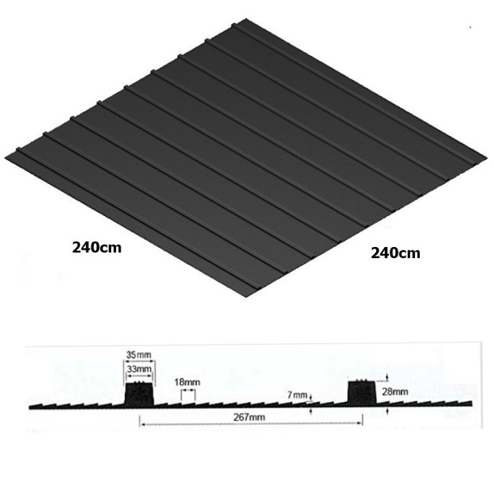 Oploopmat vrachtauto met Nylon inlage 240cm lengte 240cm breedte