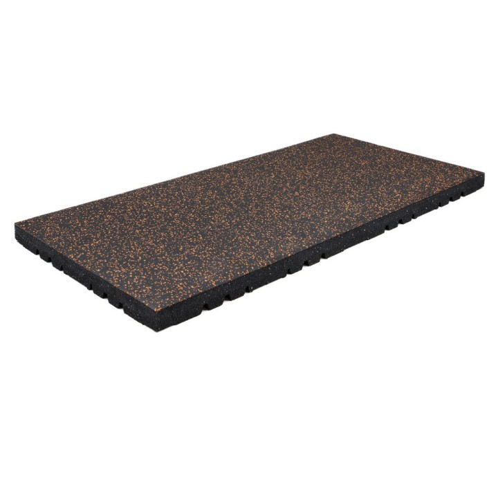 EasyConnect - Rubber Fitness Tegel - Zwart Oranje - 50x100cm - 4cm