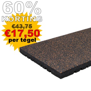 EasyConnect - Rubber Fitness Tegel - Zwart Oranje - 50x100cm - 4cm