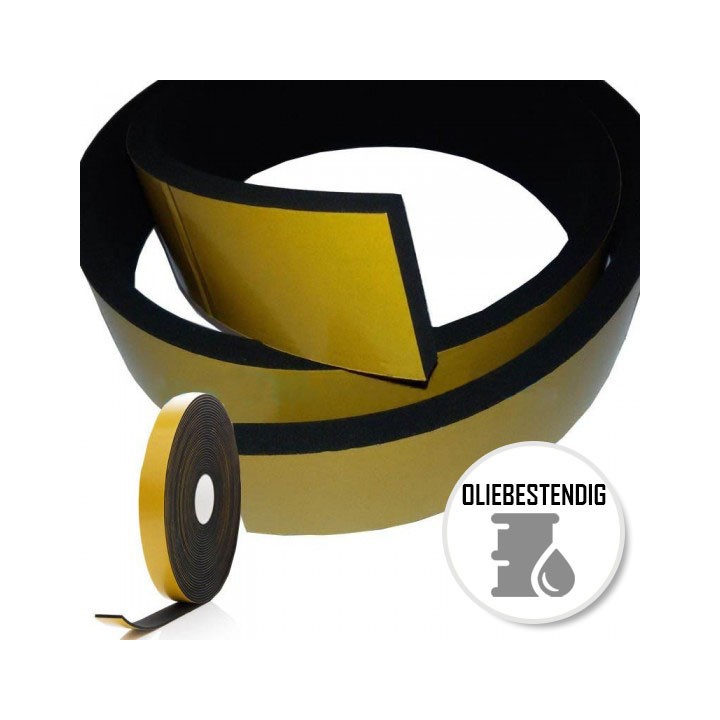 Zelfklevend NBR Nitril Oliebestendig Celrubber 2x30mm - Rol 10 meter