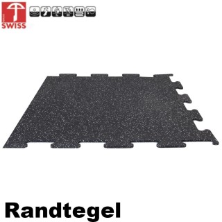 Sportvloer ProfiGym randtegel Zwart/Grijs 10mm dik 100cm x 100cm