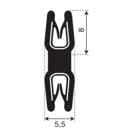 Dubbel kantprofiel | klembereik 0,8-1,5mm | 8x5,5mm