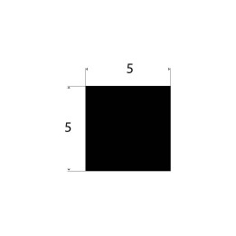 EPDM Volrubber vierkant snoer 5mm x 5mm