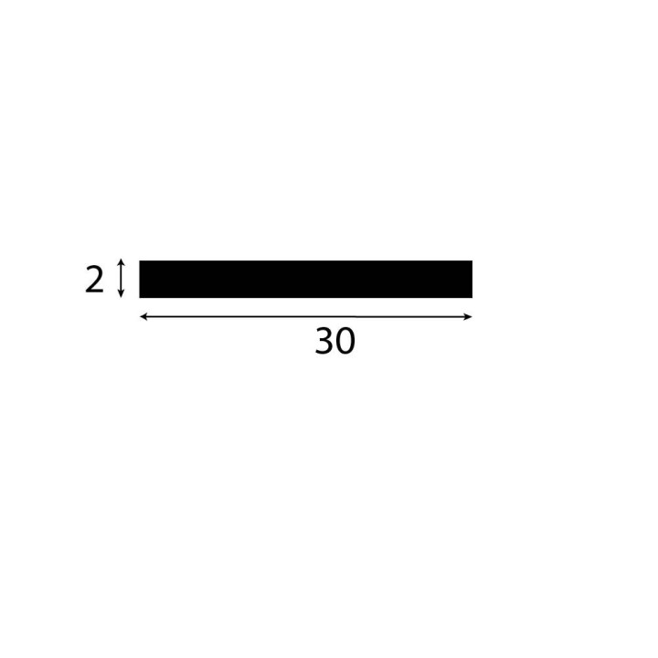 Rubberband 2x30mm EPDM volrubber Per 10 meter