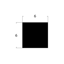 EPDM Volrubber vierkant snoer 6mm x 6mm