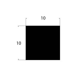 epdm rubber vierkant snoer 10x10mm