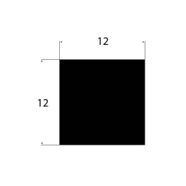 EPDM Volrubber vierkant snoer 12mm x 12mm