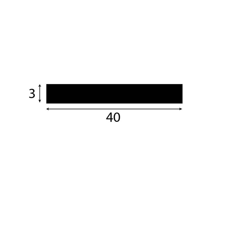 rubberstrip 3x40mm