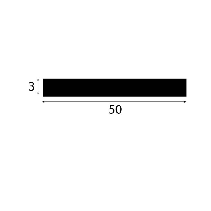 rubber strip van epdm (tekening) 3x50mm