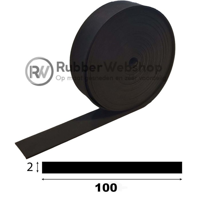 Rubberband 2x100mm EPDM volrubber | Per 10 meter