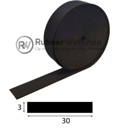 Rubberband 3x30mm EPDM volrubber | Per 10 meter
