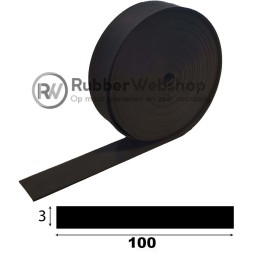 Rubberband 3x100mm EPDM volrubber Per 10 meter