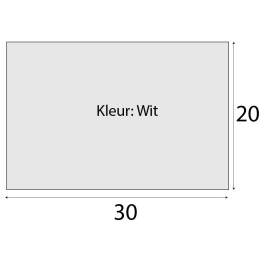 Wit siliconen mosrubber rechthoekig snoer 20mm x 30mm