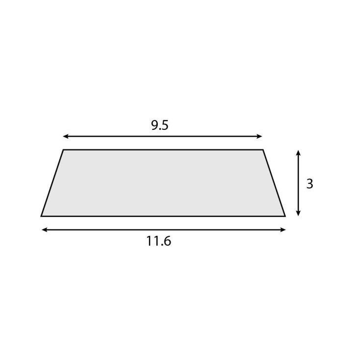 Siliconen trapezium snoer 11,6x9,5x3mm – Rechthoekig profiel