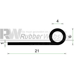 EPDM Volrubber Kraal P-Profiel