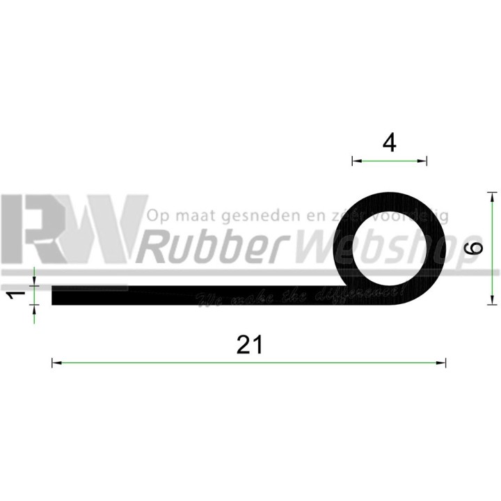 EPDM Volrubber Kraal P-Profiel