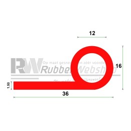 silicone p profiel rood