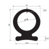Omega/Carrosserieprofiel | breedte boven 24mm | breedte onder 19,8mm | hoogte 28mm