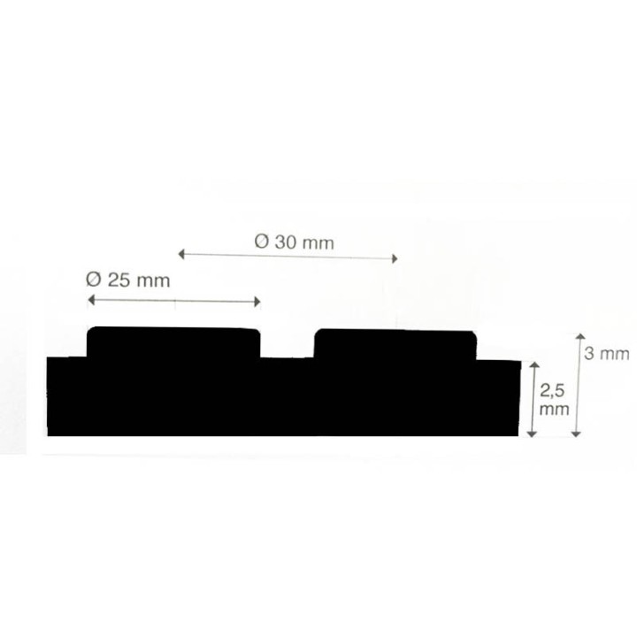 Noppenloper 3mm - Rubberen Mat op Rol | 100cm Breed