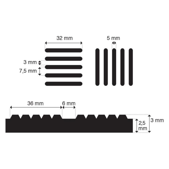 Tranenplaatloper 3mm x 120cm - Veiligheid & Grip | Rubber Webshop