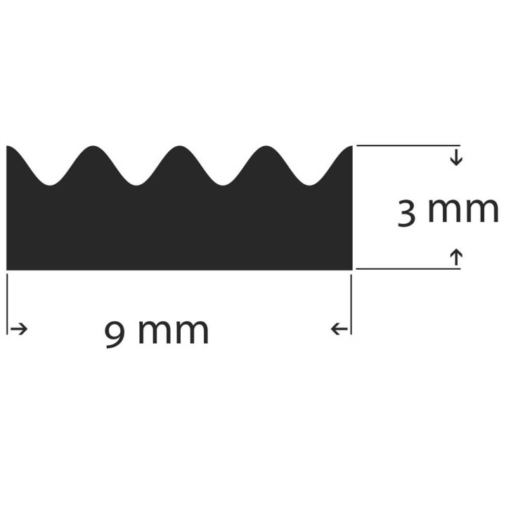 Kroonband / Tochtstrip | dikte 3 mm | breedte 9 mm