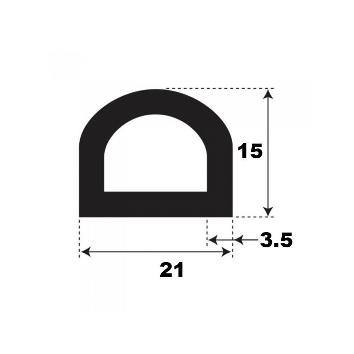 tochtprofiel 21x15mm