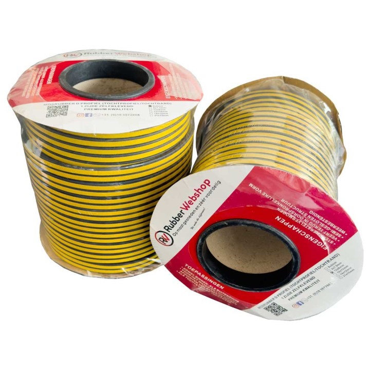 Mosrubber D profiel 9x6mm | Tochtband | Tochtprofiel
