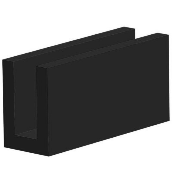 Volrubber U Profiel binnenmaat 4mm hoogte 12mm dikte 2mm