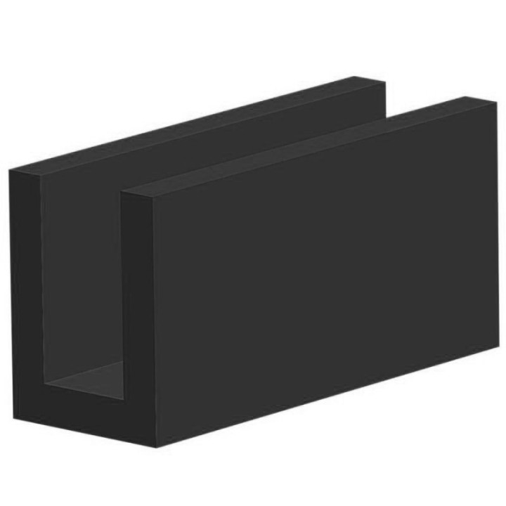 Volrubber U Profiel binnenmaat 5mm hoogte 12mm dikte 2mm