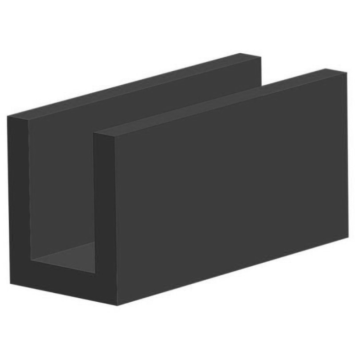 Volrubber U Profiel binnenmaat 6mm hoogte 12mm dikte 2mm