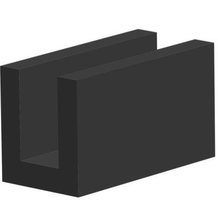 Volrubber U Profiel binnenmaat 6mm hoogte 14mm dikte 3mm