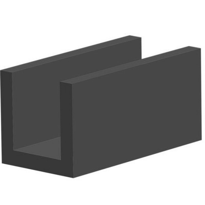 Volrubber U Profiel binnenmaat 8mm hoogte 12mm dikte 2mm