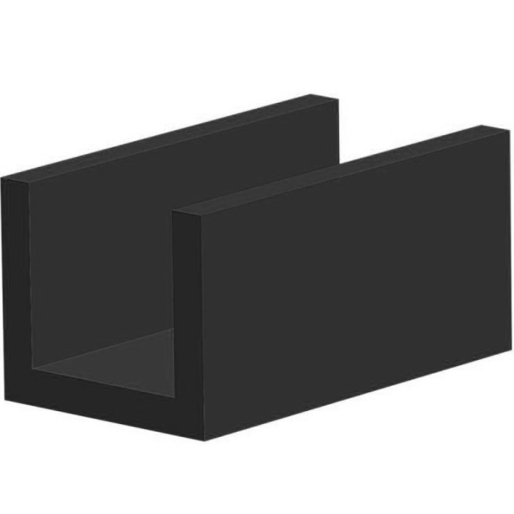 Volrubber U Profiel binnenmaat 10mm hoogte 12mm dikte 2mm