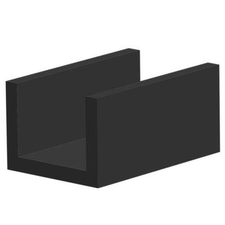 Volrubber U Profiel binnenmaat 12mm hoogte 12mm dikte 2mm