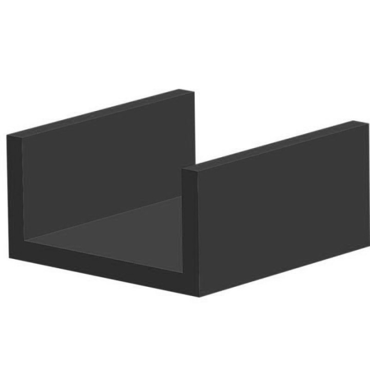 Volrubber U Profiel binnenmaat 20mm hoogte 12mm dikte 2mm