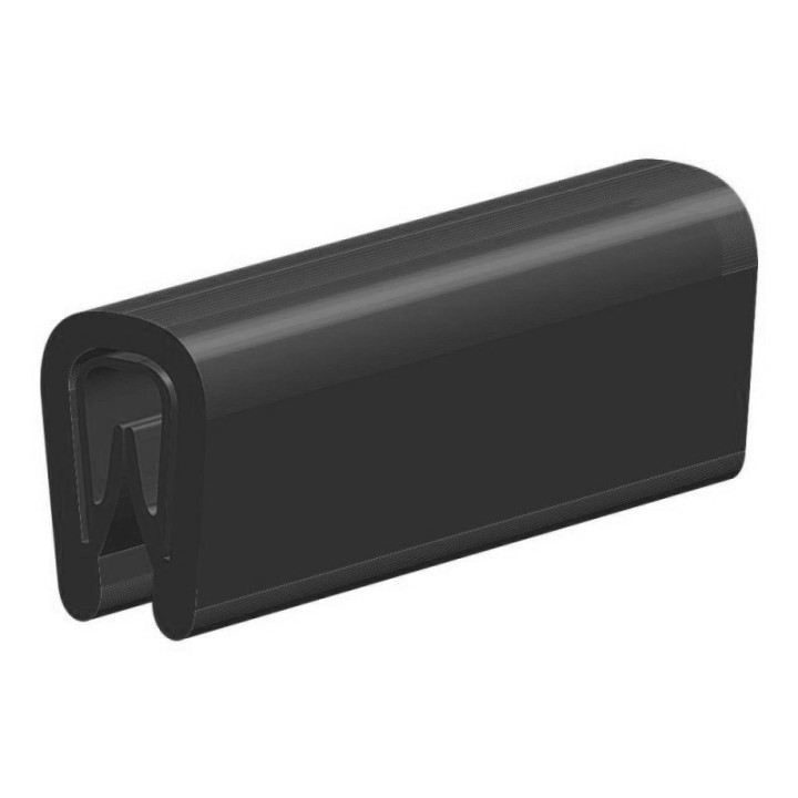 PVC Kantafwerkprofiel (klemprofiel) Zwart breedte 6,5mm hoogte 9,5mm klembereik 0,5-2mm