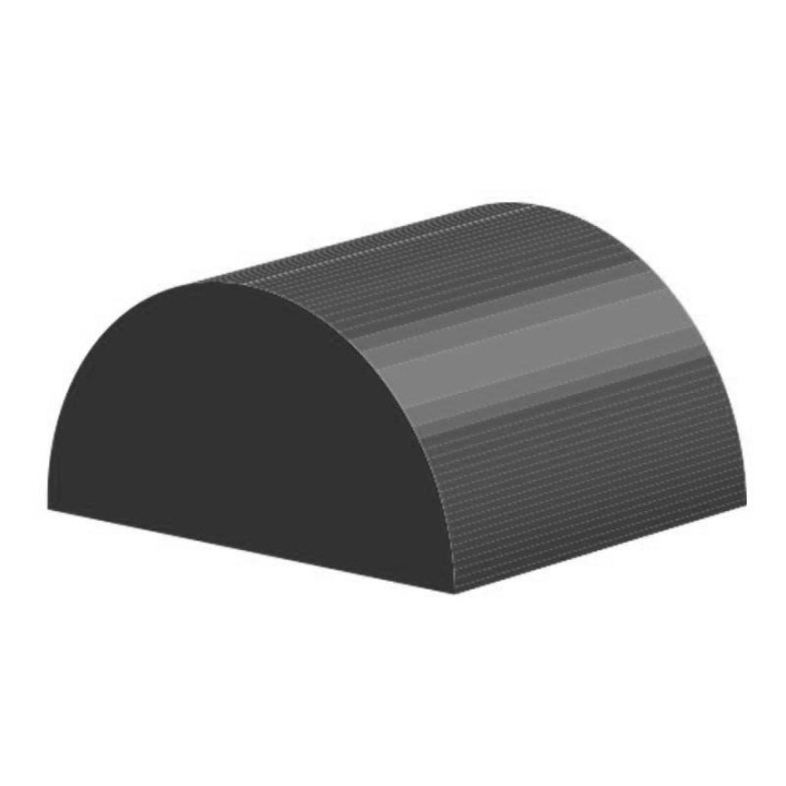 Volrubber EPDM half rond profiel breedte 30mm hoogte 15mm